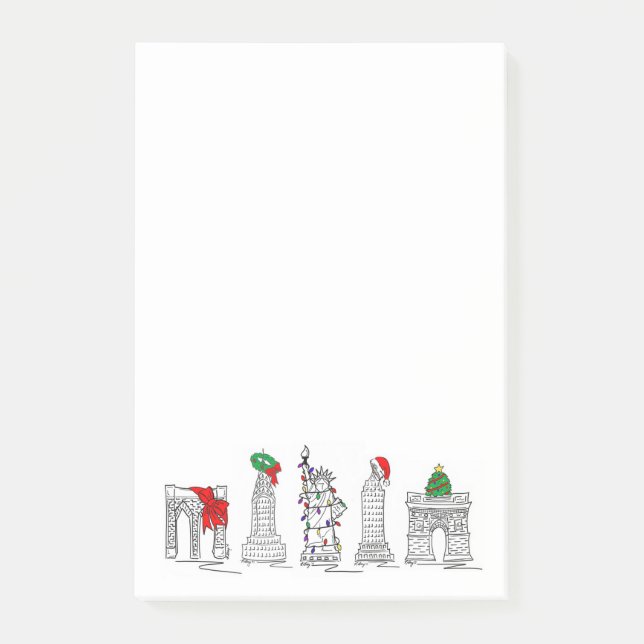 NYC Christmas Xmas Sehenswürdigkeiten Architecture Post-it Klebezettel (Vorderseite)