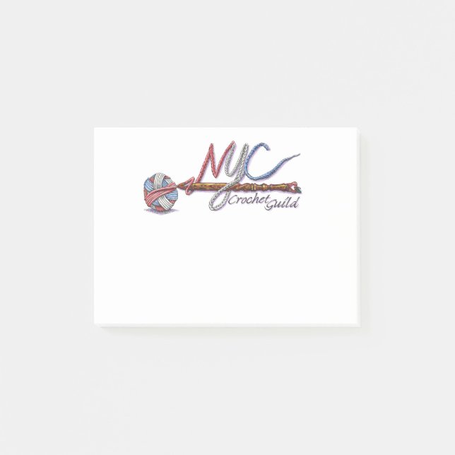 NYC Crochet Guild Notes Post-it Klebezettel (Vorderseite)