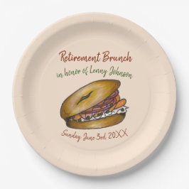 NYC Deli Bagel Creme Käse Kapern Onions Lox Pappteller