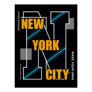 NYC Denim Edge: Kühner Stil trifft städtisches Erb Poster
