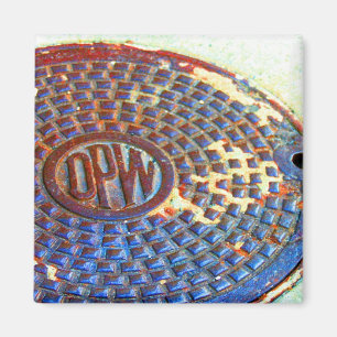 NYC DPW Kanaldeckel-Quadrat-Magnet Magnet