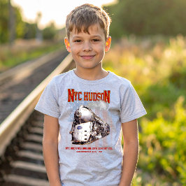 NYC Dreyfuss Hudson Locomotive. American flag T-Shirt