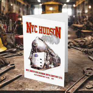 NYC Dreyfuss Hudson-Lokomotive. 20th Century Limit Dankeskarte