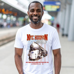NYC Dreyfuss Hudson-Lokomotive. Amerikanische Flag T-Shirt