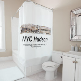 NYC Dreyfuss Hudson Steam Locomotive. Profile Duschvorhang