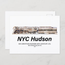 NYC Dreyfuss Hudson Steam Locomotive. Profile Postkarte