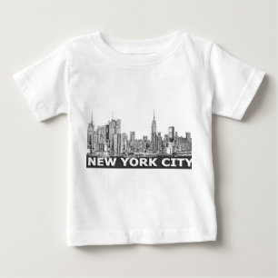 NYC einfarbiger Skylinetext Baby T-shirt