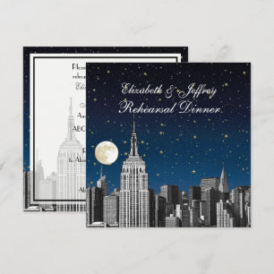 NYC ESB Skyline Blue Stern Mond Generalprobe-Abend Einladung