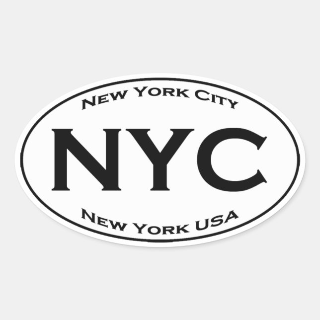 NYC Euro Style Oval Logo Ovaler Aufkleber (Vorderseite)
