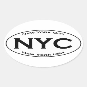 NYC Euroart-Oval-Logo Ovaler Aufkleber