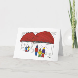 NYC Fifth Avenue Window Shopping Weihnachtsfeierta Feiertagskarte