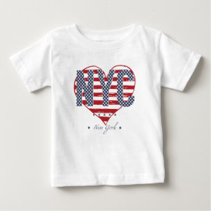 NYC Flagge-Herz Baby T-shirt