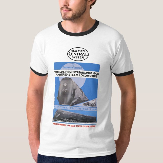 NYC Flottenadmiral Vanderbilt Lokomotive T-Shirt (Vorderseite)