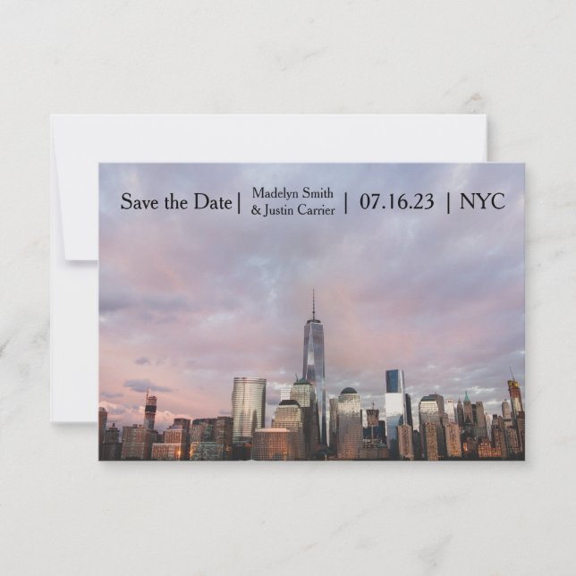 NYC Freedom Tower Foto - 3x5 Save the Date (Vorderseite)