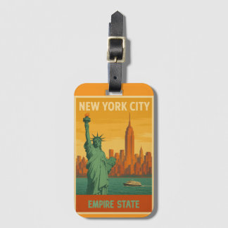 NYC Freiheitsstatue & Empire State Retro Gepäckanhänger