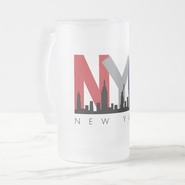 NYC-Frosted-Beer-Mug Mattglas Bierglas (Vorderseite Links)