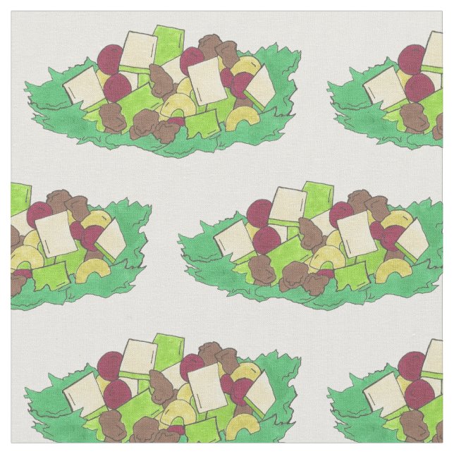 NYC Fruchtmantel Waldorf Salad Äpfel Celery Walnüs Stoff (Nahaufnahme)