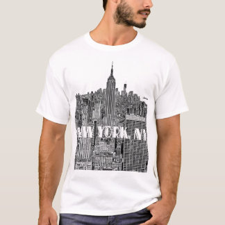 NYC geätzte Blick-Skyline von oben T-Shirt