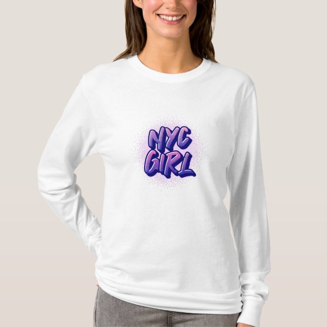 NYC Girl Graffiti Style T-Shirt (Vorderseite)