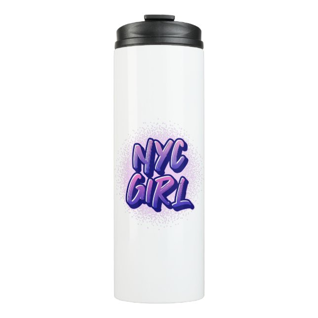 NYC Girl Graffiti Style Thermosbecher (Vorderseite)