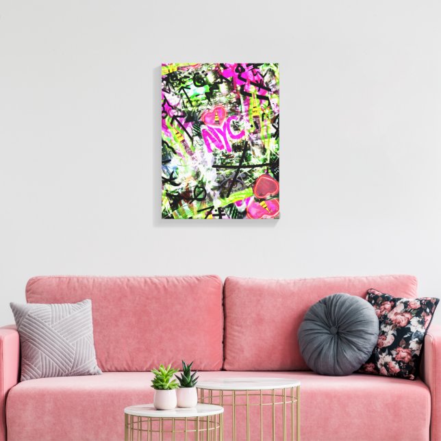 NYC Graffiti T-Shirt New York City Foto Leinwanddruck (Insitu (Wohnzimmer))
