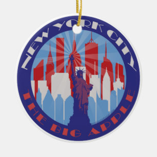 NYC großer Apple Patriot Keramikornament