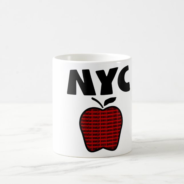 NYC - Großes Apple mit allen 5 Städten Tasse (Mittel)