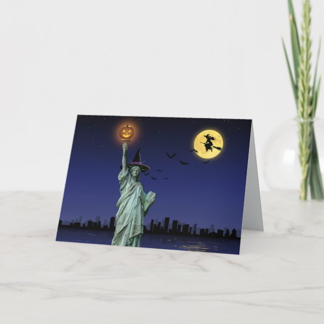 NYC Halloween-Grußkarte Feiertagskarte (Vorderseite)