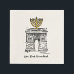 NYC Hanukkah Washington Square Arch Menorah Serviette<br><div class="desc">Napkins bietet eine originelle Marker-Abbildung einer klassischen New Yorker City-Sehenswürdigkeit, dem Washington Square Arch, der für die Feriensaison "gekleidet" ist! Diese Chanukah Illustration ist auch auf anderen Produkten verfügbar. Sehen Sie nicht, wonach Sie suchen? Brauchen Sie Hilfe bei der Anpassung? Kontaktieren Sie Rebecca, um etwas für Sie entworfen zu haben....</div>