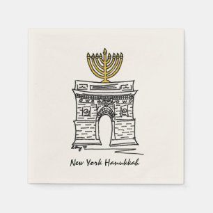 NYC Hanukkah Washington Square Arch Menorah Serviette