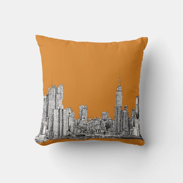 NYC in der Orange Kissen (Vorderseite)