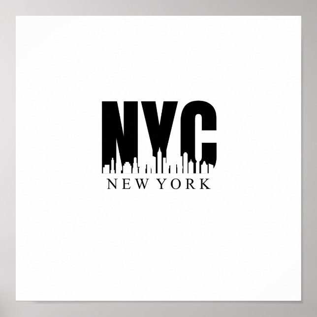 NYC in Schwarzweiß mit Skyline Poster (Vorne)