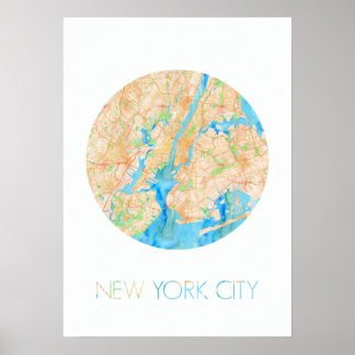 NYC in Wasserfarbe Poster
