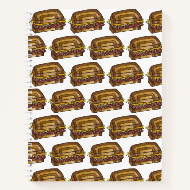 NYC Jüdischer Deli Reuben Corned Beef Sandwich Fei Notizbuch (Vorderseite)