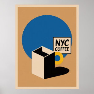 NYC-Kaffeekultur Manhattan Modern Minimalistische  Poster