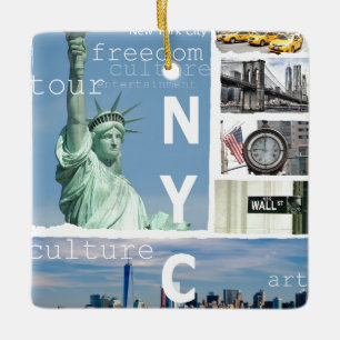 Nyc Manhattan Brooklyn Bridge Liberty Statue Keramikornament
