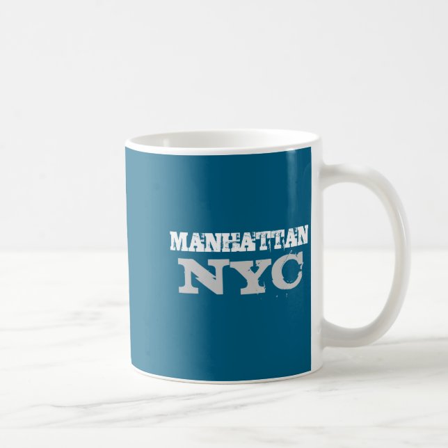 Nyc Manhattan New York City Elegant Black Template Kaffeetasse (Rechts)