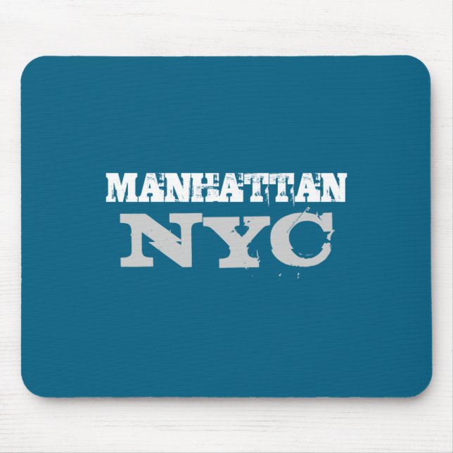 Nyc Manhattan New York City Elegant Black Template Mousepad (Vorne)