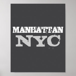 Nyc Manhattan New York City Elegantes Schwarz Temp Poster