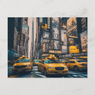 NYC Manhattan Yellow Taxis Postkarte