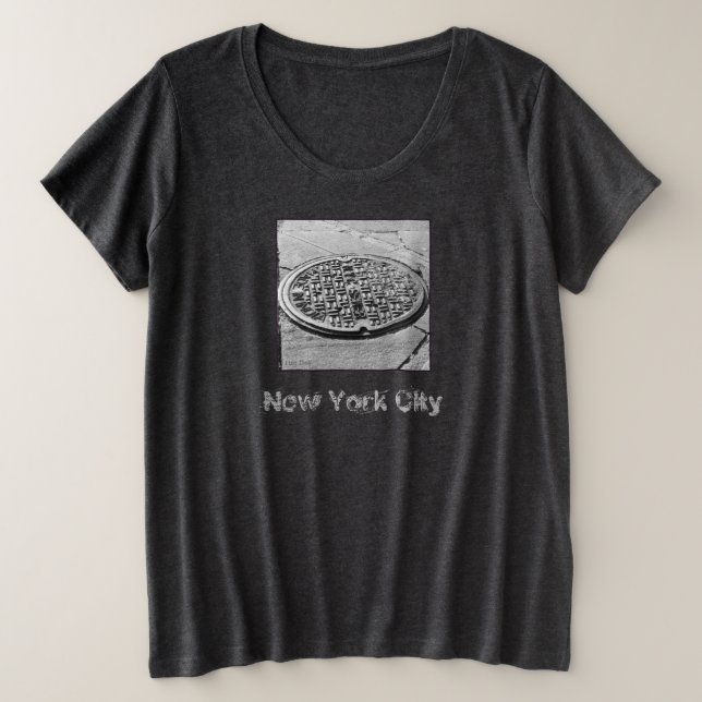 NYC Manhole Cover Ladys' Plus-Size-T - Shirt (Design vorne)