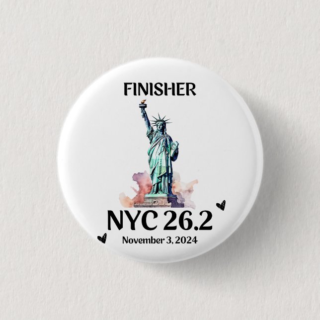 NYC Marathon Finisher Geschenk für den Läufer Button (Vorderseite)