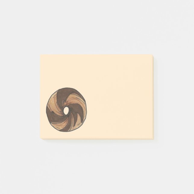 NYC Marble Rye Bagel Breakfast Feinschmecker Post  Post-it Klebezettel (Vorderseite)