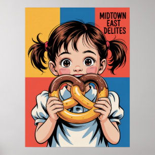 NYC Midtown East Brezel-Vergnügen Poster