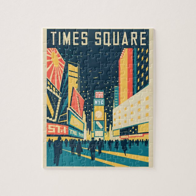 NYC mit dem Atemberaubenden Times Square Puzzle (Vertikal)