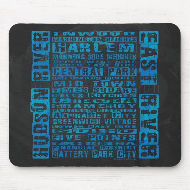 NYC-Nachbarschaften Blue Mousepad (Vorne)