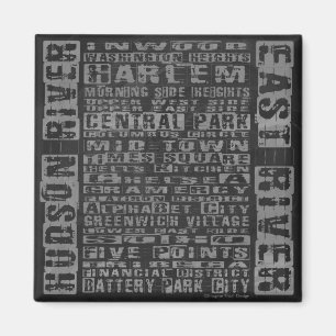 NYC-Nachbarschaften Grau Magnet