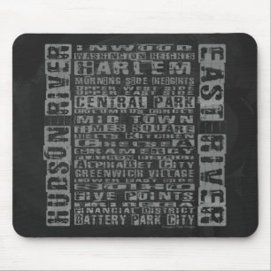 NYC-Nachbarschaften Grau Mousepad