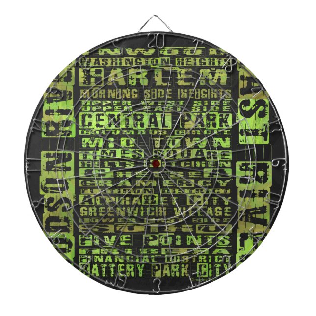 NYC-Nachbarschaften grün Dartscheibe (vorne)