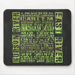 NYC-Nachbarschaften grün Mousepad